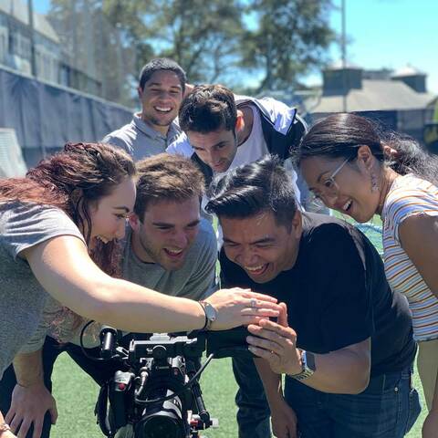 The Crew looking at playback and having a great time!