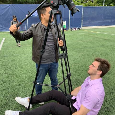 Getting the necessary shot with Cameron Saffle.