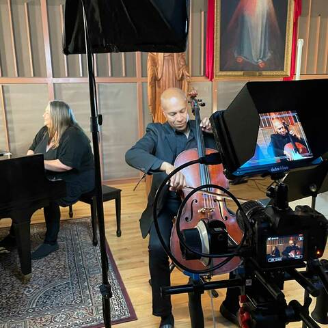 Filming acclaimed cellist Joe Hebert.